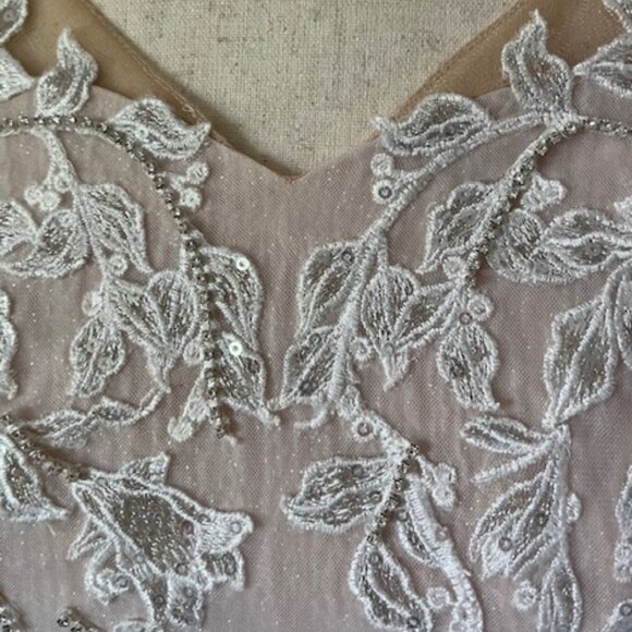 DB Studio David's Bridal Girl's Ivory Satin Tulle Flower Formal Dress Gown Sz 12 - Picture 6 of 16